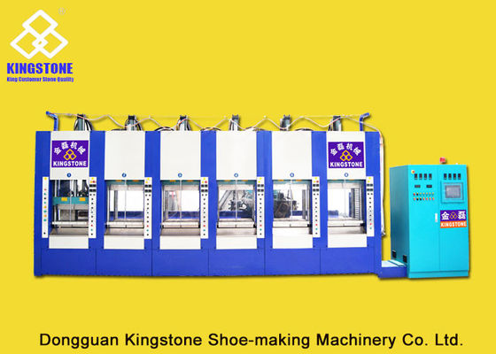 Seis máquinas da modelação por injeção das sapatas do plástico das estações para a fatura das solas do deslizador de EVA