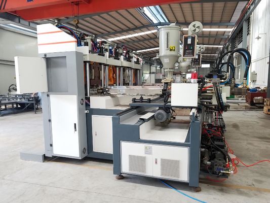 Máquina para fabricar solas de sapato de plutônio tipo estático 2 estações 70-100 pares/hora