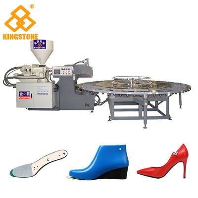 A máquina giratória automática da injeção para o salto alto calça a palmilha dos PP, outsole de TPU/TPR/TR/PVC