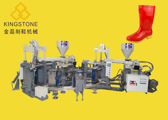 PVC Gumboots de 2 cores/bota de chuva que faz a equipamento a estação 12 giratória